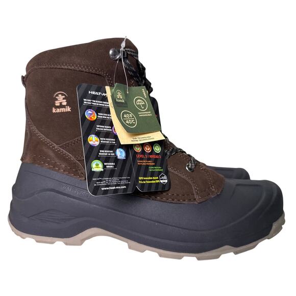 Kamik Winter Boot Empire Lo Men's 12 D Waterproof Insulated Brown Suede - Picture 1 of 13